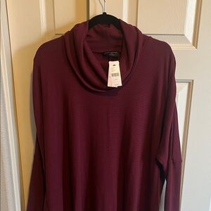 Lane Bryant Burgundy Cowl Neck Top